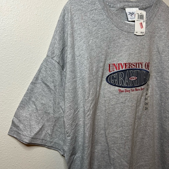 M&C Sportswear University Of Grandpa T Shirt Size XXL Grey Embroidered - Picture 5 of 9